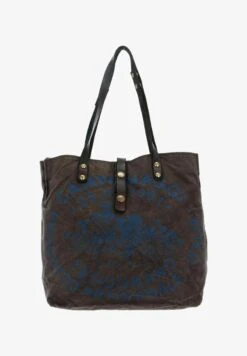 Campomaggi Shopping Bag - V Militare T Grigio St Blu Royal