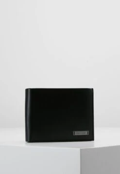 Calvin Klein SMOOTH PLAQUE COIN PASS - Geldbörse - Black