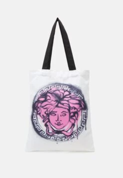 Versace SHOPPING BAG UNISEX - Handtasche - Bianco/nero/pink Paradise